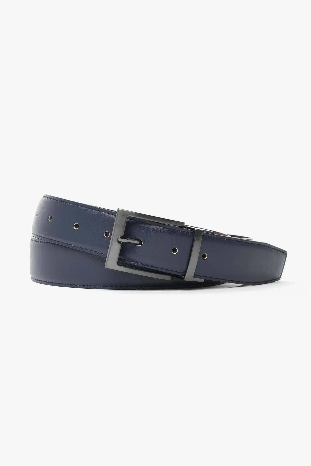 Curea reversibilă YUTU33-8593 Albastru/Bordo